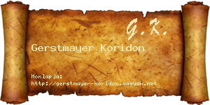Gerstmayer Koridon névjegykártya